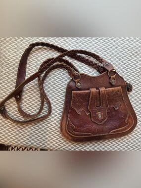 Vintage 1970s Besnard France Braided Leather Shoulder Bag MADE IN FRANCE